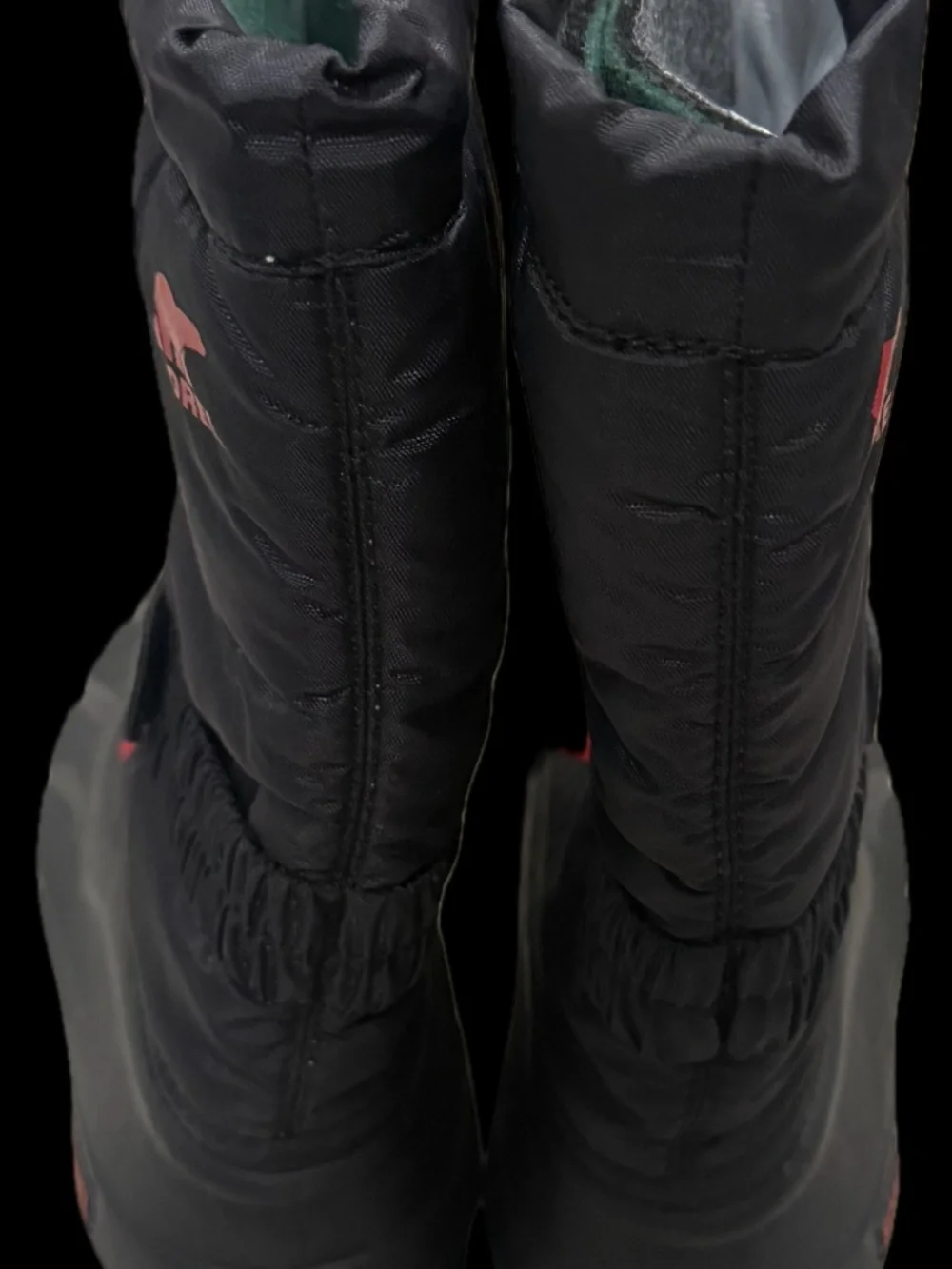 NEW SOREL Youth Flurry Snow Boots 7Y Black Bright Red -32C / -25F Waterproof